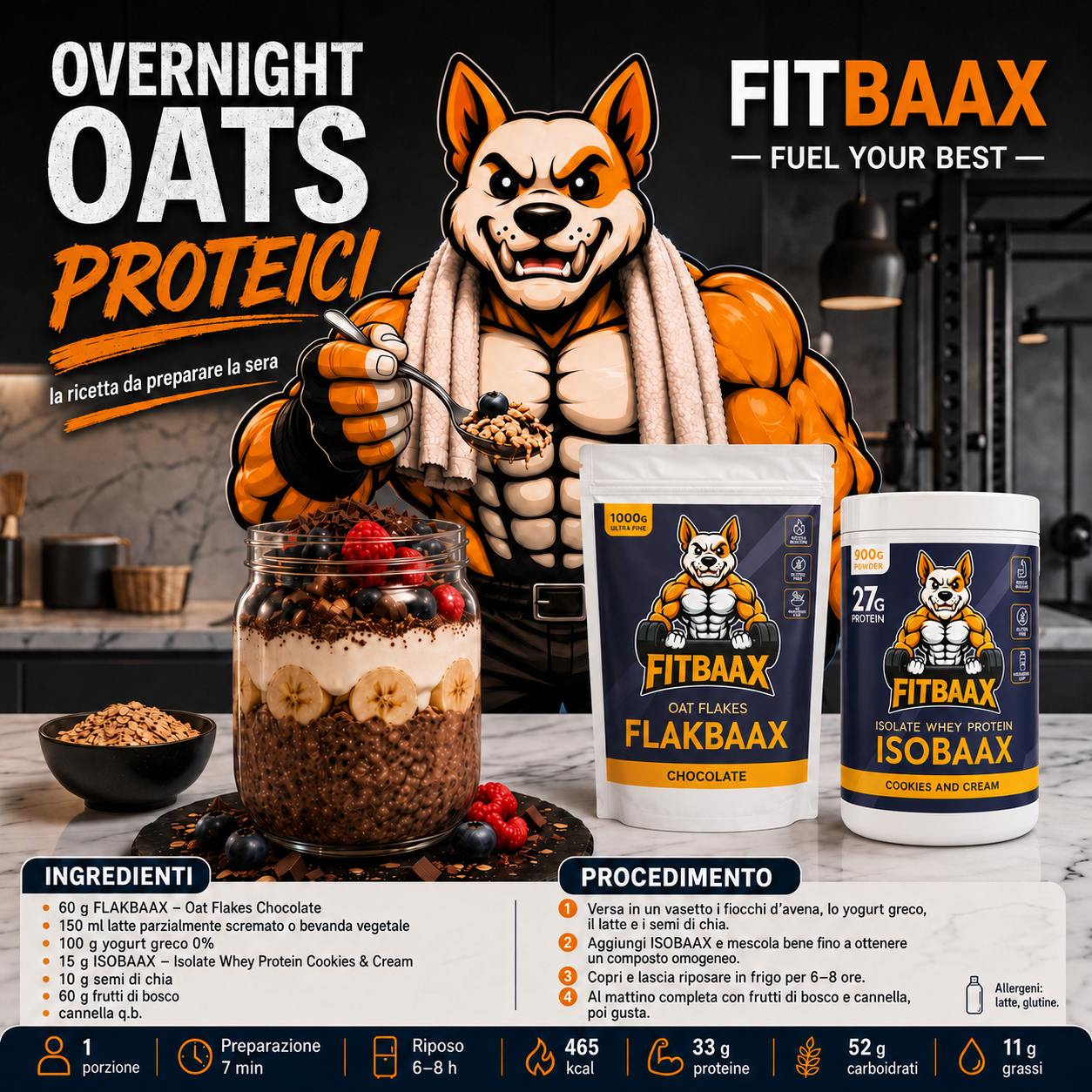 <p>Overnight oats proteici: la ricetta da preparare la sera e trovare pronta al mattino</p>
